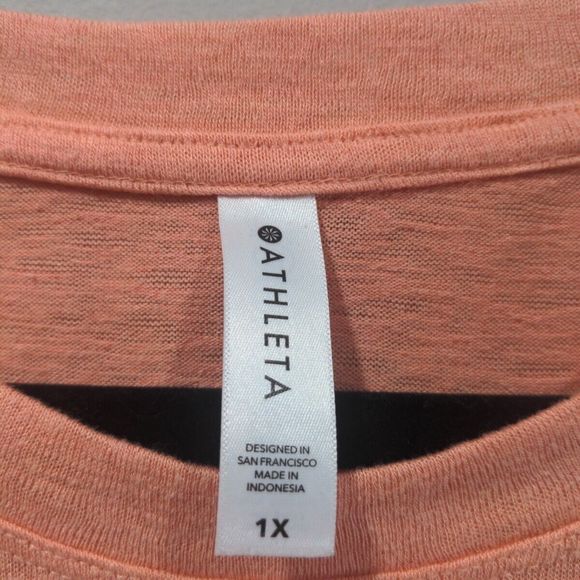 Athleta Womens Breezy Modal Tank Size 1X Orange Salmon Activewear Lightweight - Picture 4 of 11